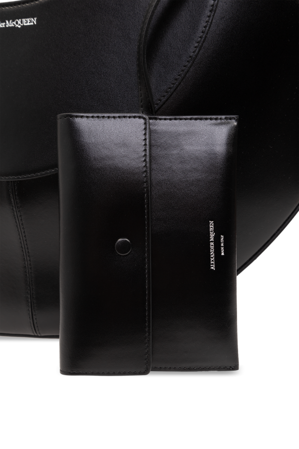 トートバッグ ALEXANDER MCQUEEN BLACK LEATHER THE COVE SHOPPING BAG Alexander Mcqueen Cove Leather Tote Bag In Black - 54% Off
